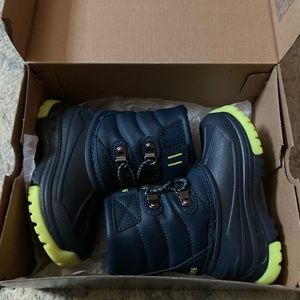 Skechers Kids' Navy and Neon Green Rain & Snow Boots